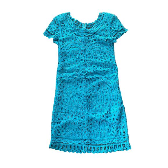 Sea New York Aqua Blue Lace Mini Dress - Picture 1 of 9